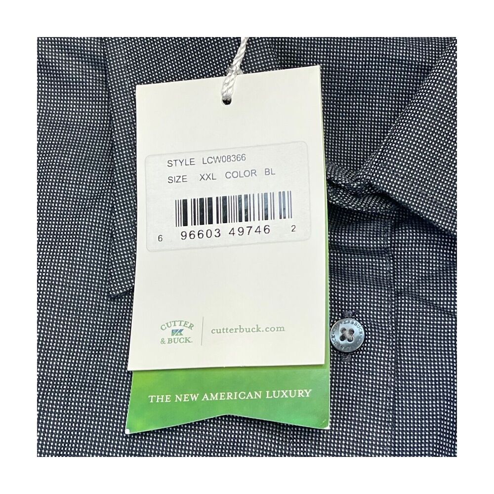 Cutter & Buck Shirt Men's 2XL Blue Polka Dot Long Sleeve Classic Fit Button-Up - Picture 3 of 9